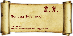 Morvay Nándor névjegykártya