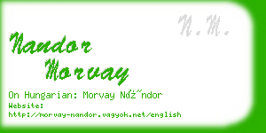 nandor morvay business card